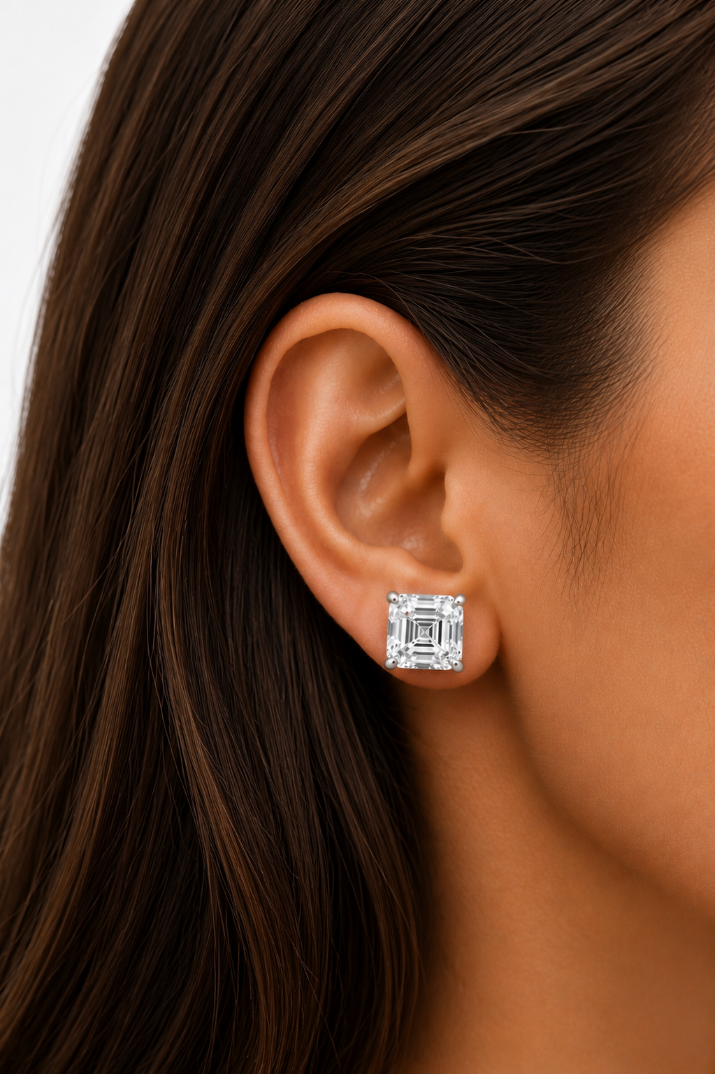The Noble - Asscher Cut 10ctw Diamond Studs