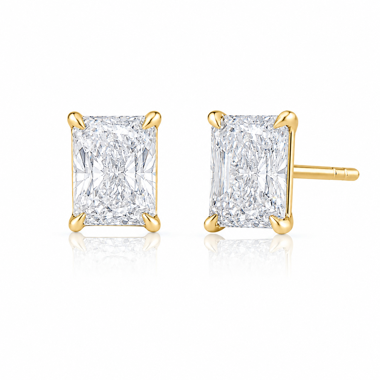 The Ideal Radiant Cut 4ctw Diamond Studs