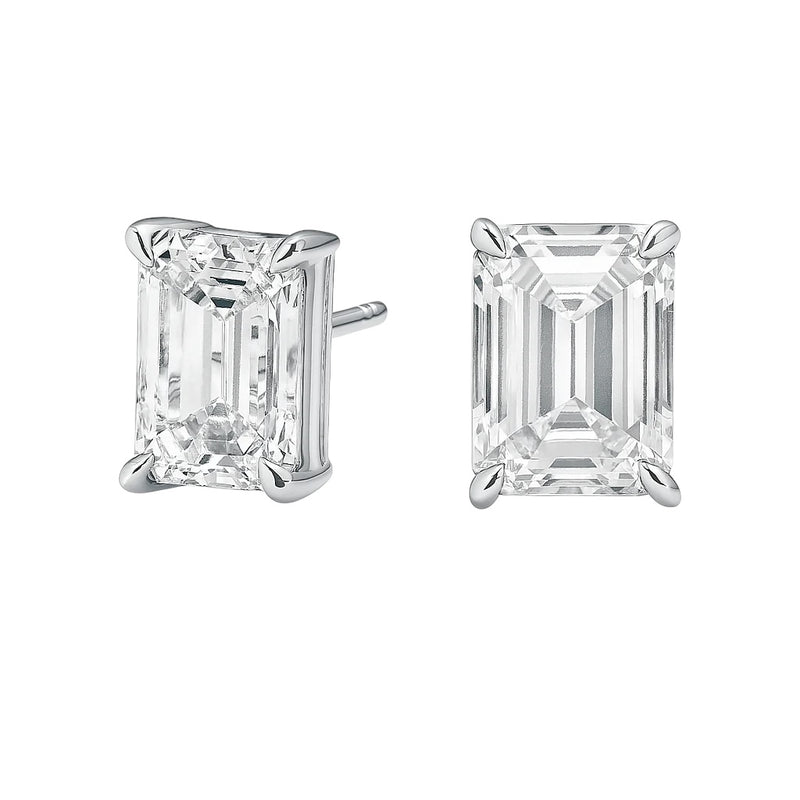 The Empire Set - Emerald Cut 8ctw Diamond Studs