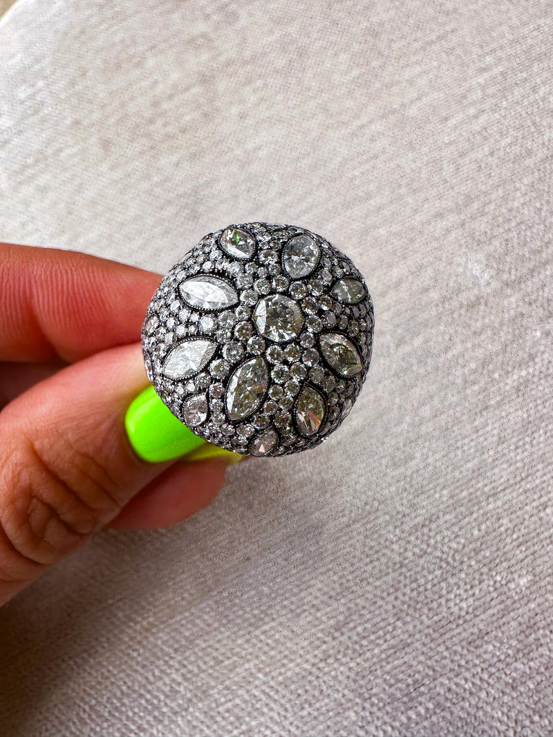 The Midnight Bloom Ring