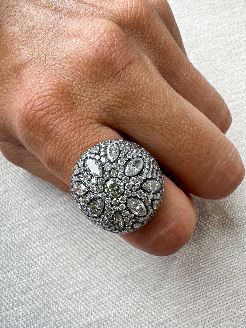The Midnight Bloom Ring