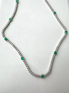 Natural Emerald & Diamond Tennis Necklace