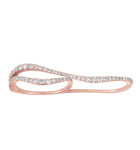 Diamond Wavy Two Finger Ring