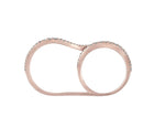 Diamond Wavy Two Finger Ring