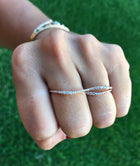 Diamond Wavy Two Finger Ring
