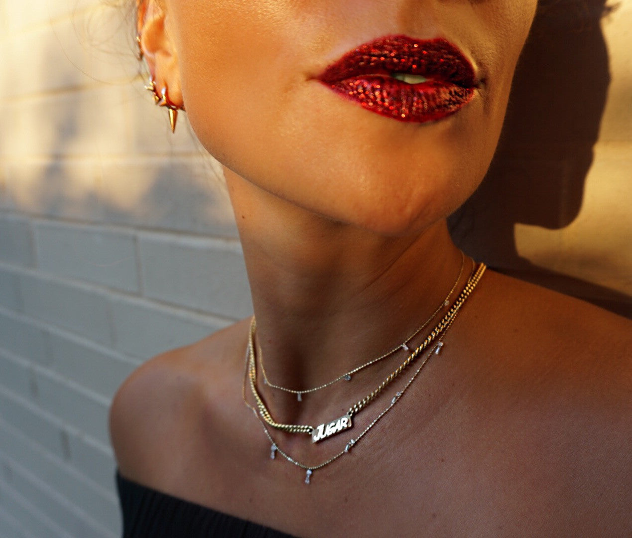 Custom 3D Gold Nameplate Necklace