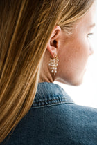 Rose Cut Diamond Chandelier Earrings