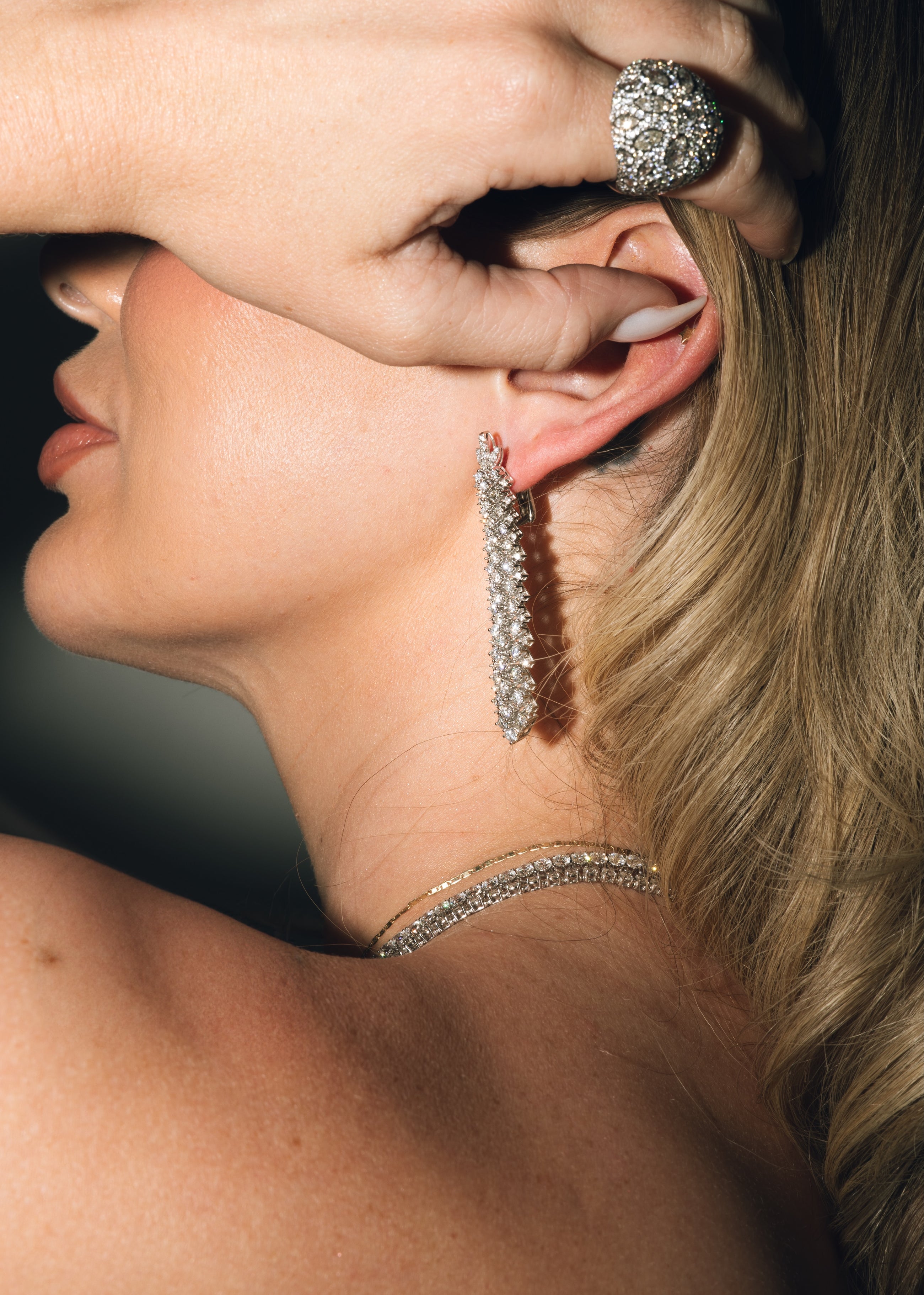 Diamond Fox Tail Earrings