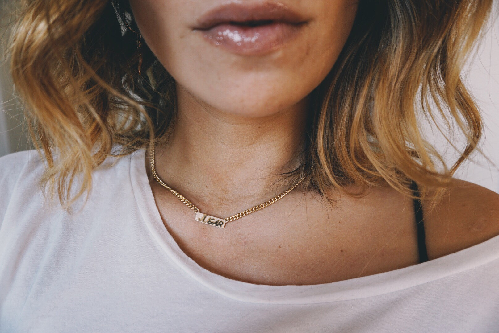 Custom 3D Gold Nameplate Necklace