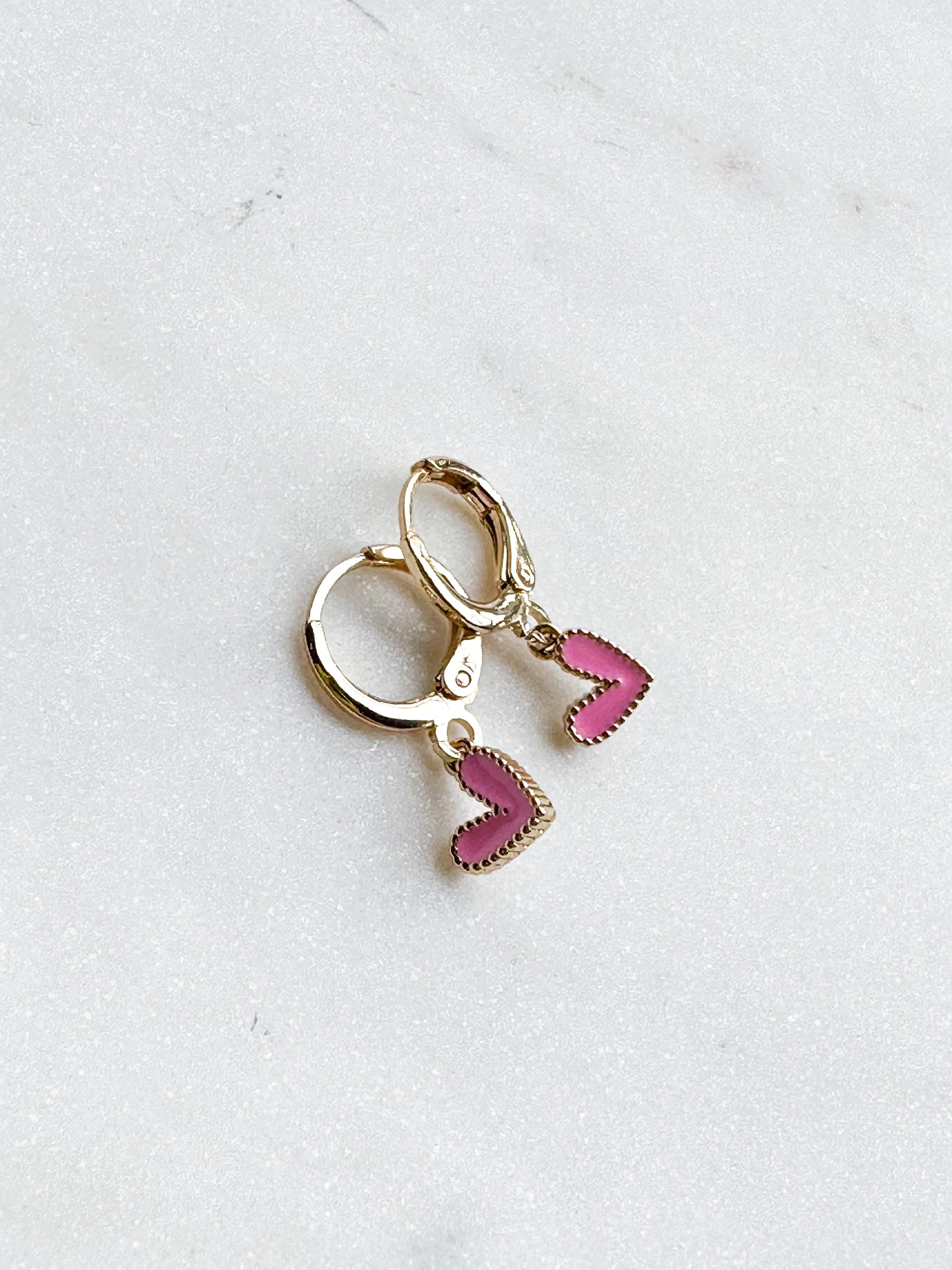 Mini Pink Heart Earrings