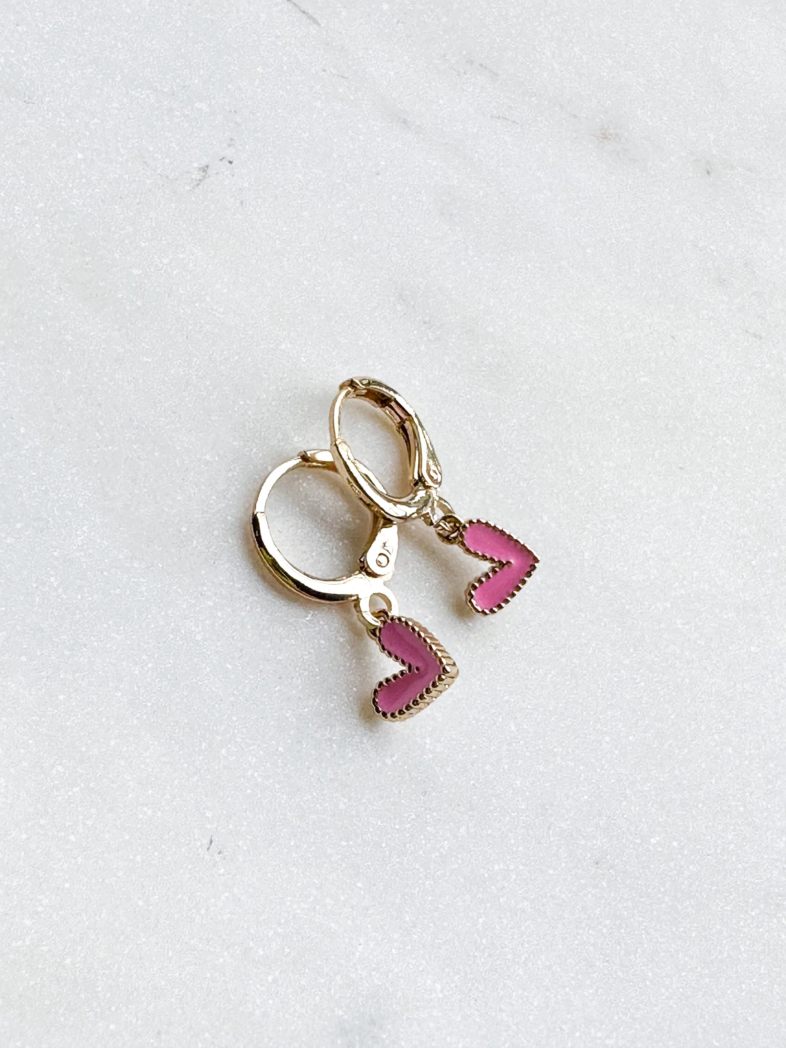 Mini Pink Heart Earrings