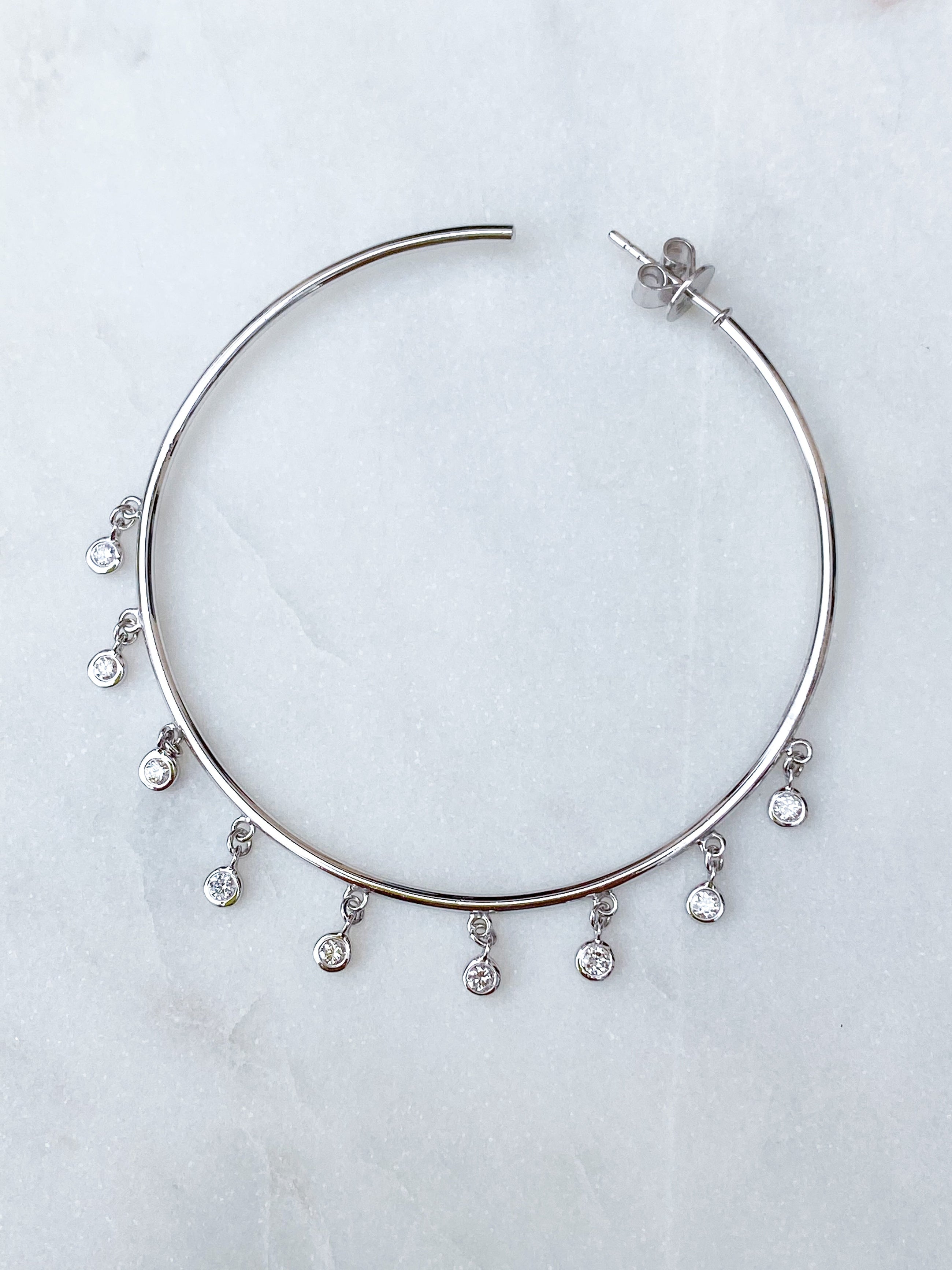 Diamond Shaker Hoop Earrings