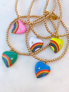 Vintage Rainbow Heart Bracelet