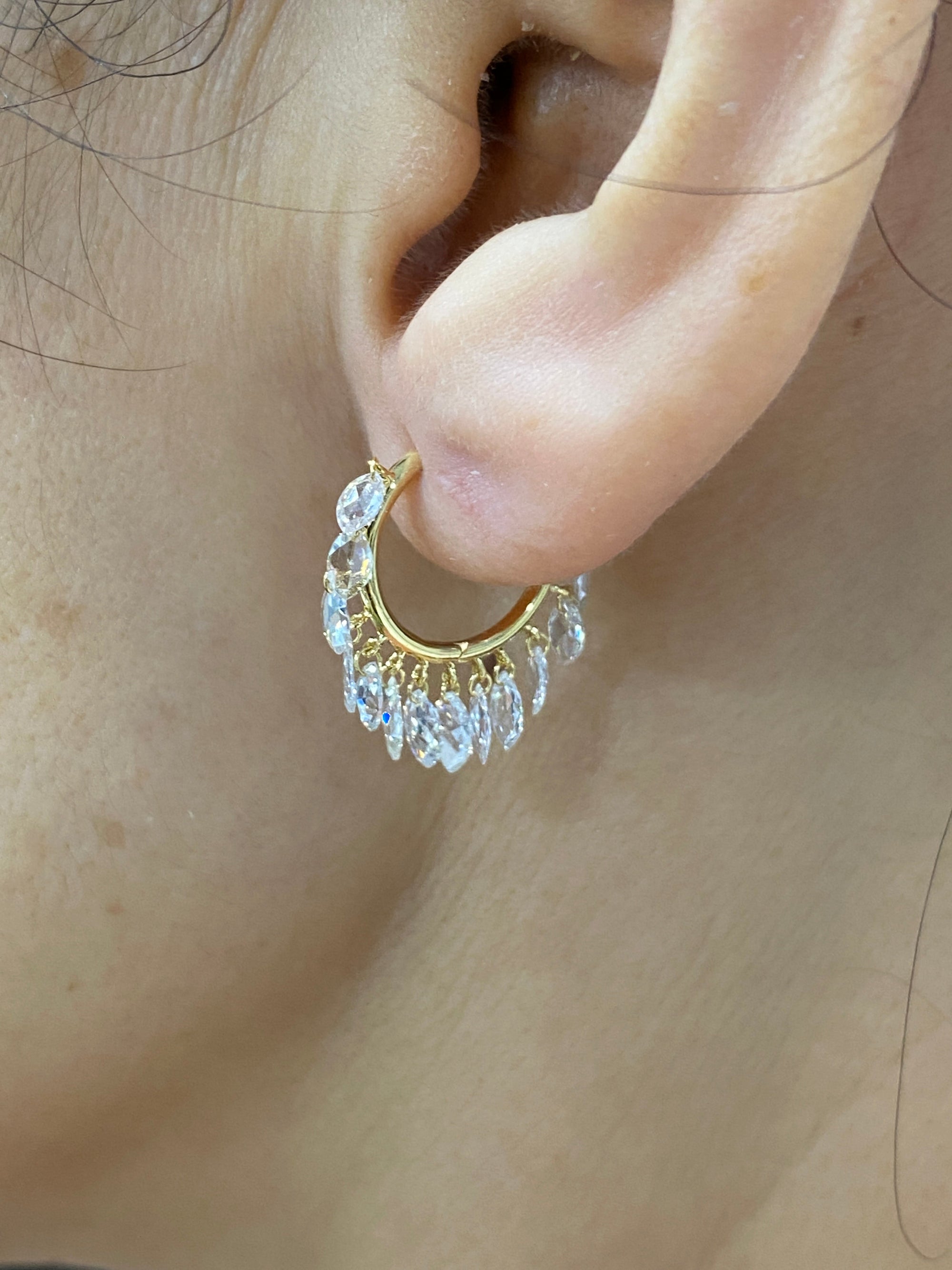 Rose Cut Marquise Shaker Earrings