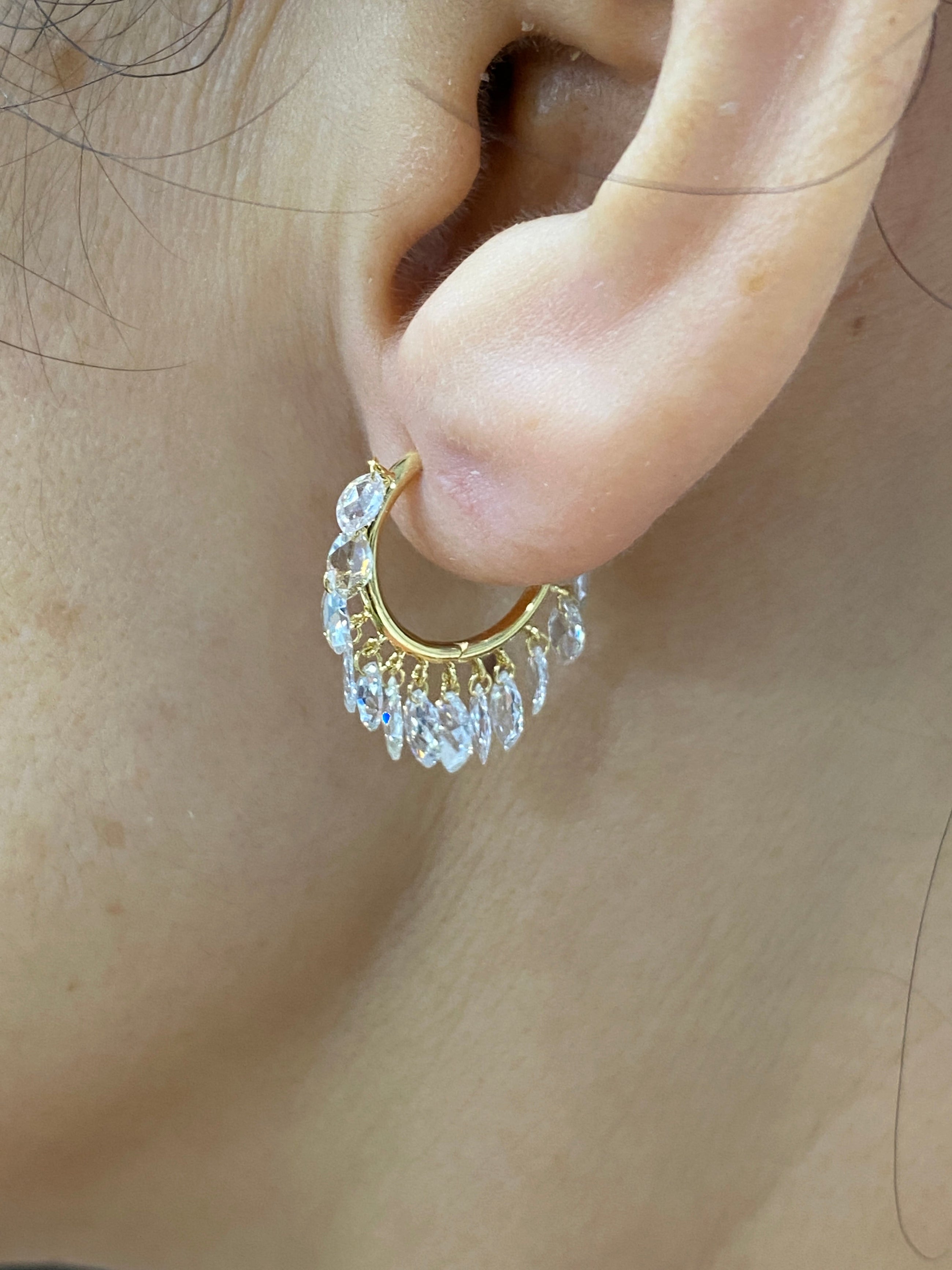 Rose Cut Marquise Shaker Earrings