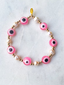 Pearl Glass Eye Bracelet
