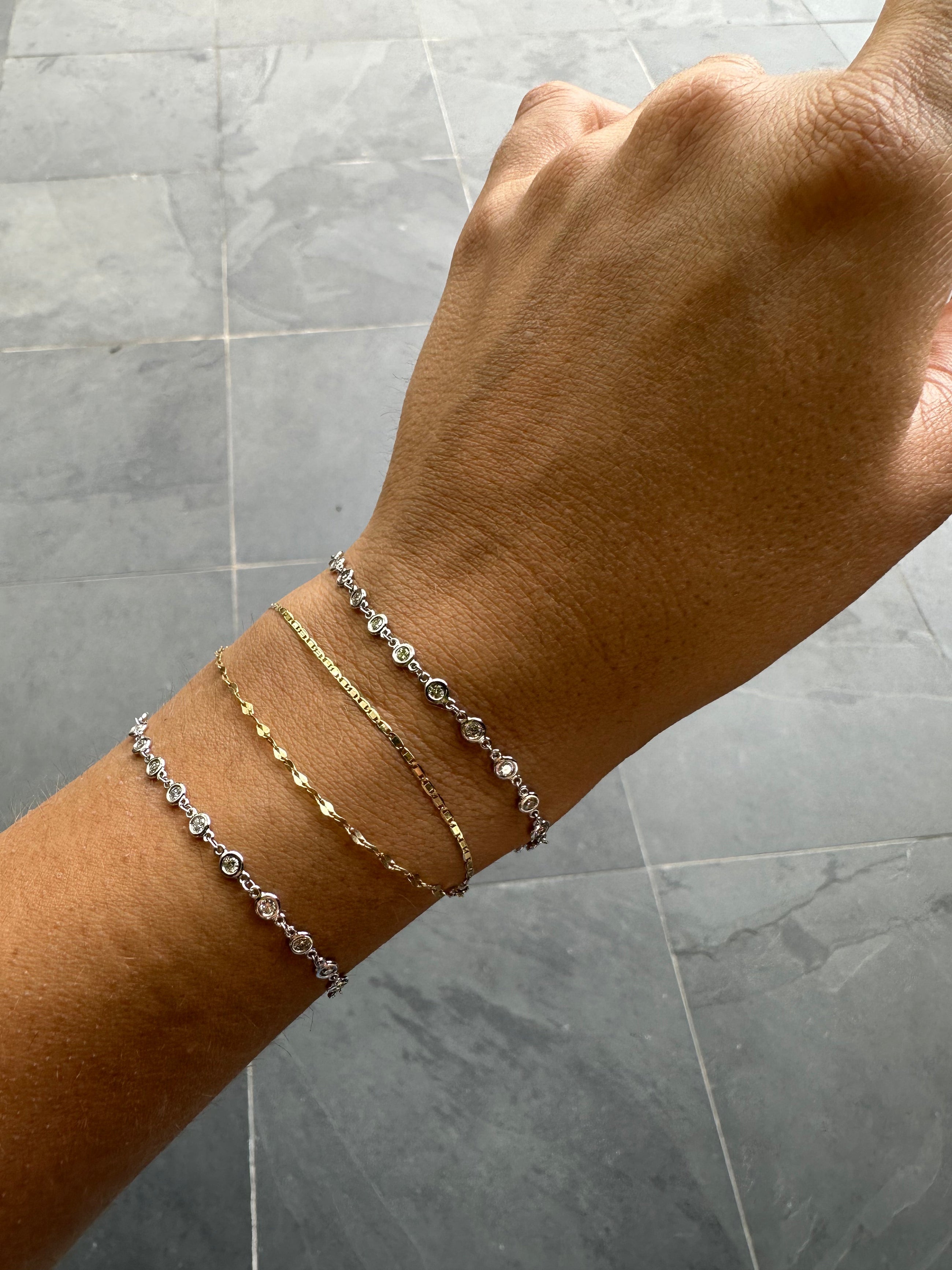 Diamond Bezel Chain Bracelet