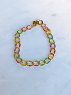 Rainbow Enamel Curb Bracelet