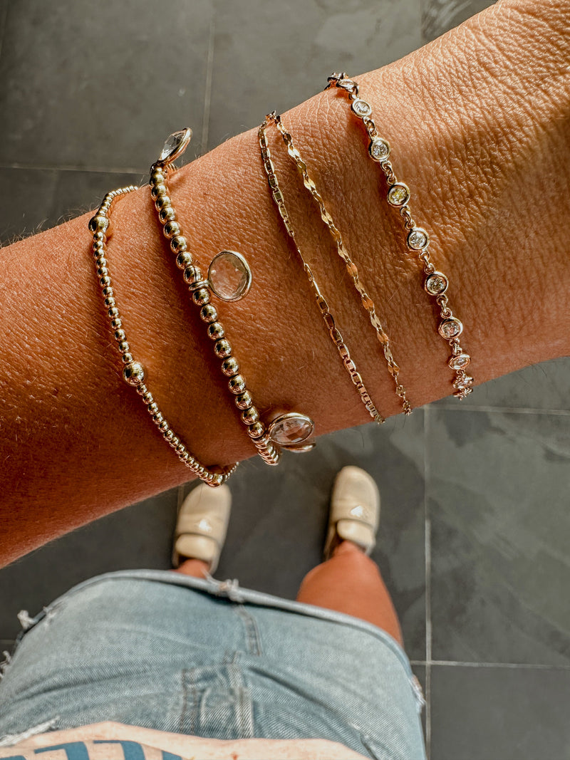 Diamond Bezel Chain Bracelet