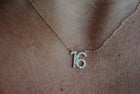 Custom Diamond Number Necklace
