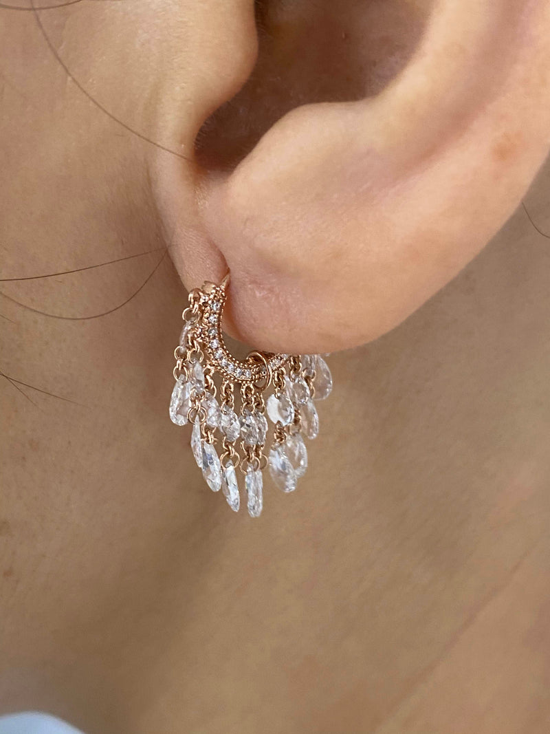 Rose Cut Diamond Shaker Earrings