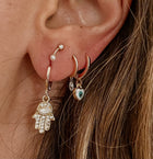 White Hamsa Earrings
