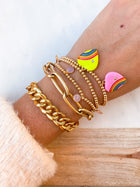 Vintage Rainbow Heart Bracelet