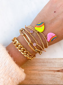 Vintage Rainbow Heart Bracelet
