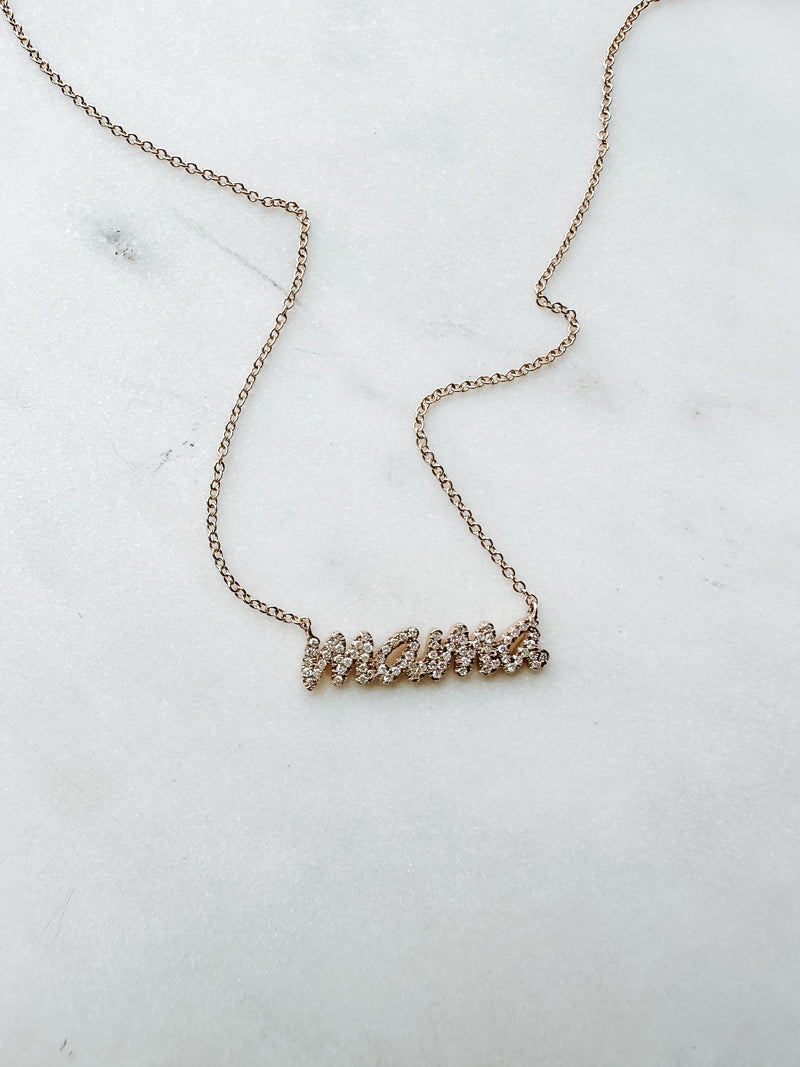 Diamond MAMA Necklace