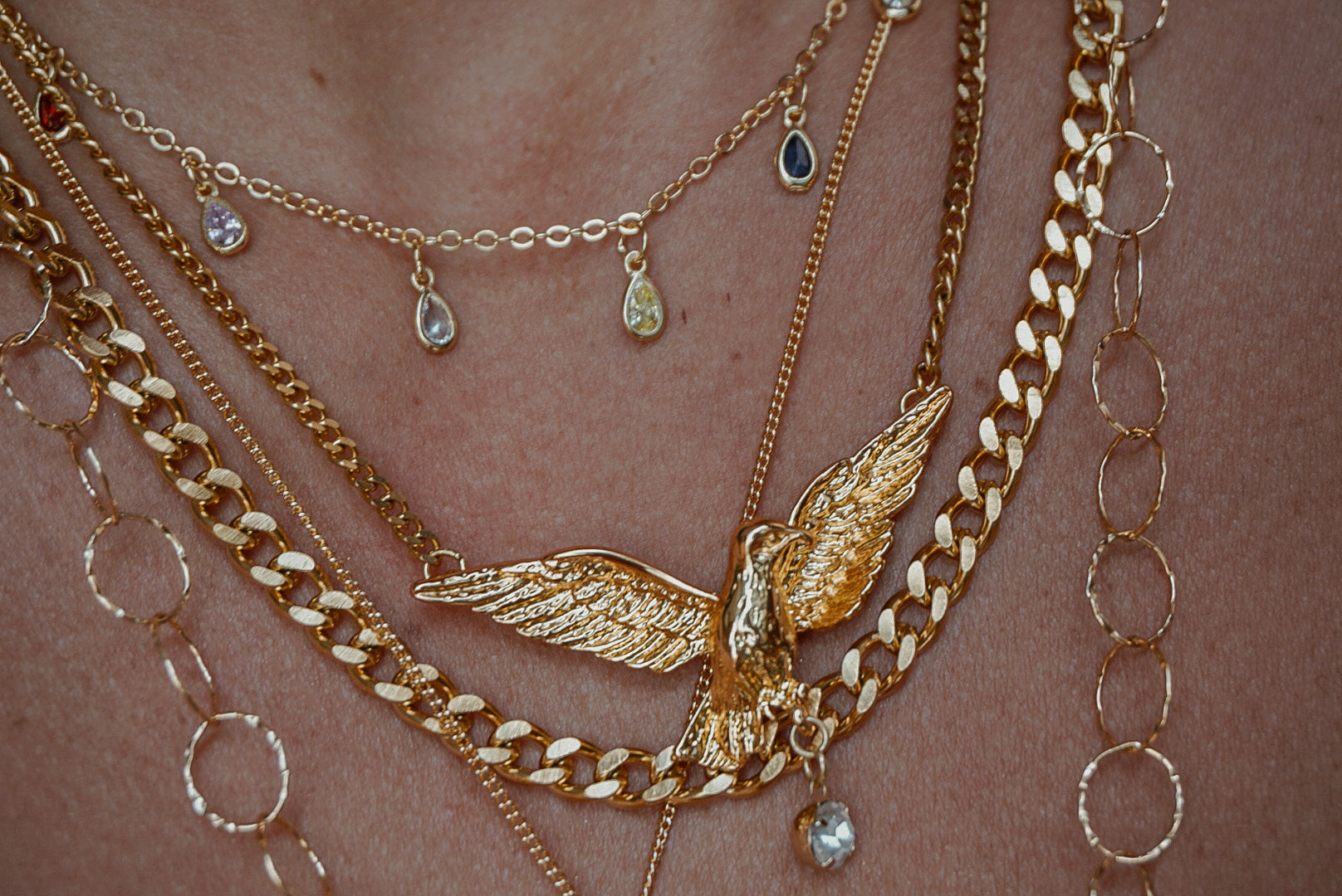 Crystal Rainbow Drop Necklace
