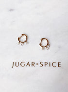 Trio Floating Diamond Huggies ~ Brilliant Cut