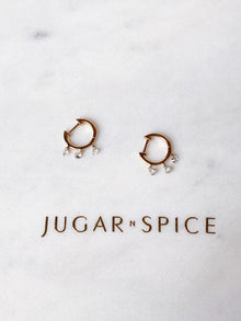 Trio Floating Diamond Huggies ~ Brilliant Cut
