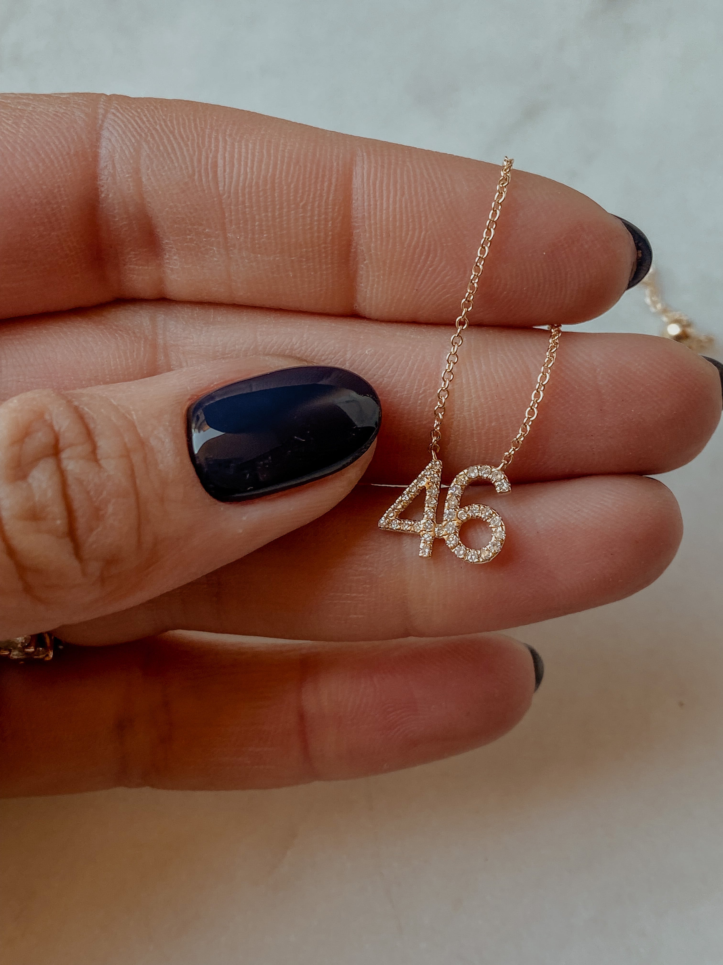 Custom Diamond Number Necklace | Jugar N Spice