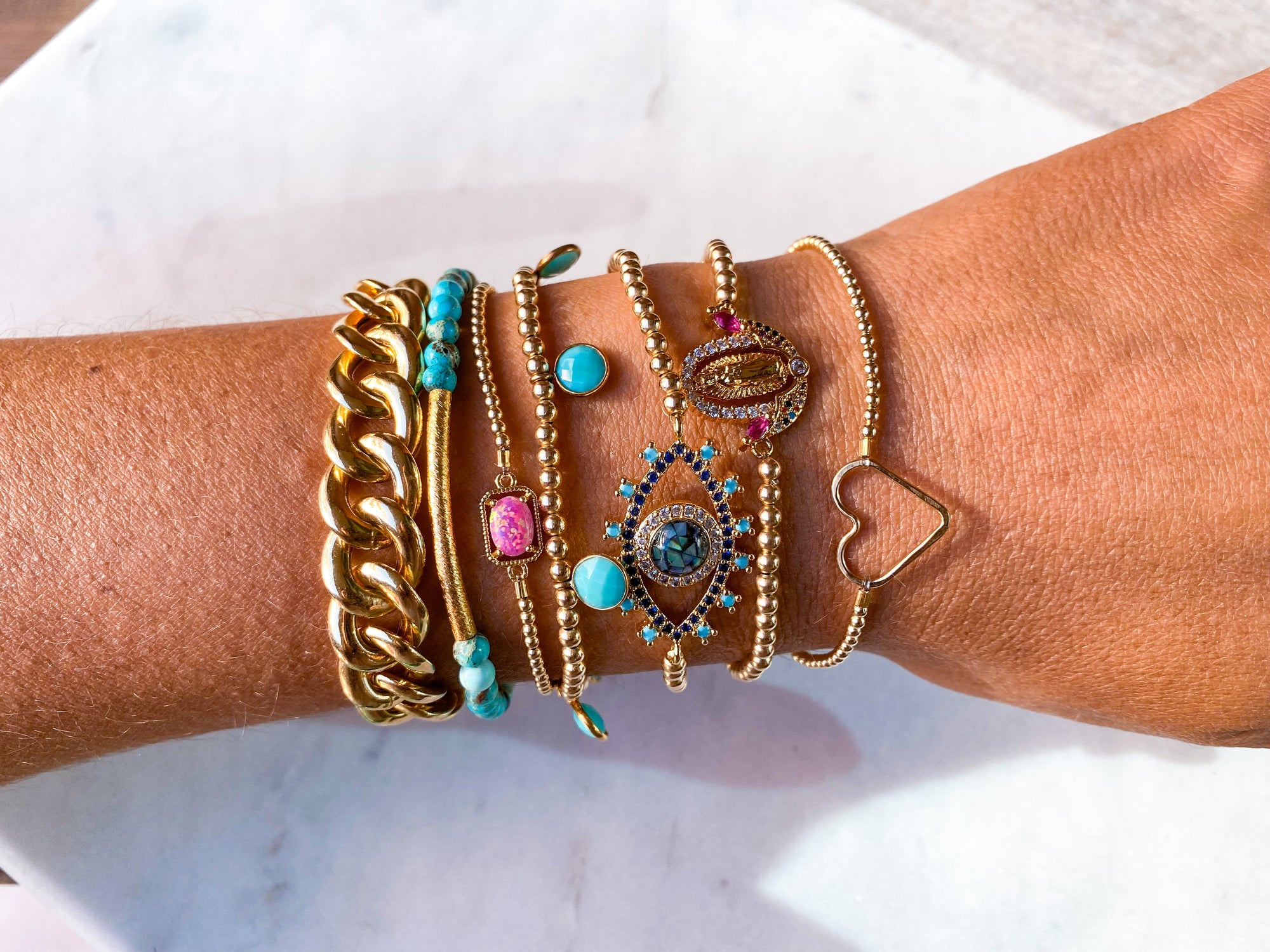 Gold Chain Bracelet ~ Curb