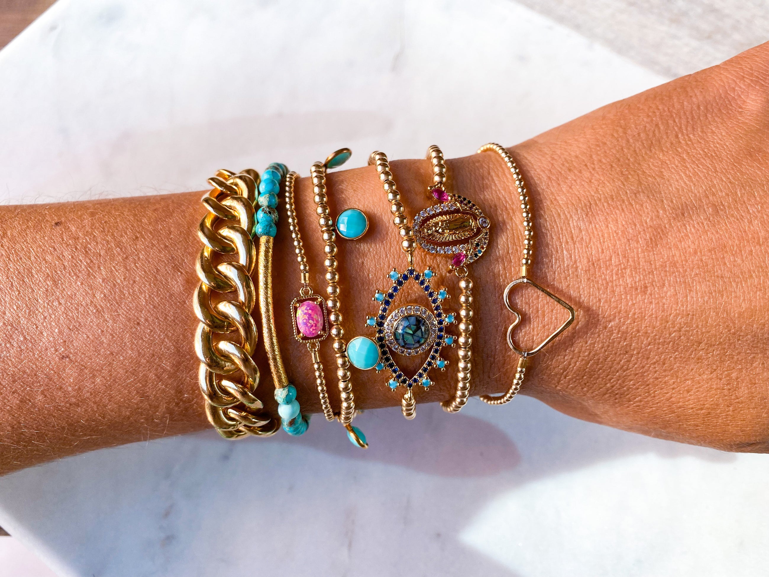 Gold Chain Bracelet ~ Curb