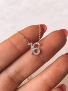 Custom Diamond Number Necklace