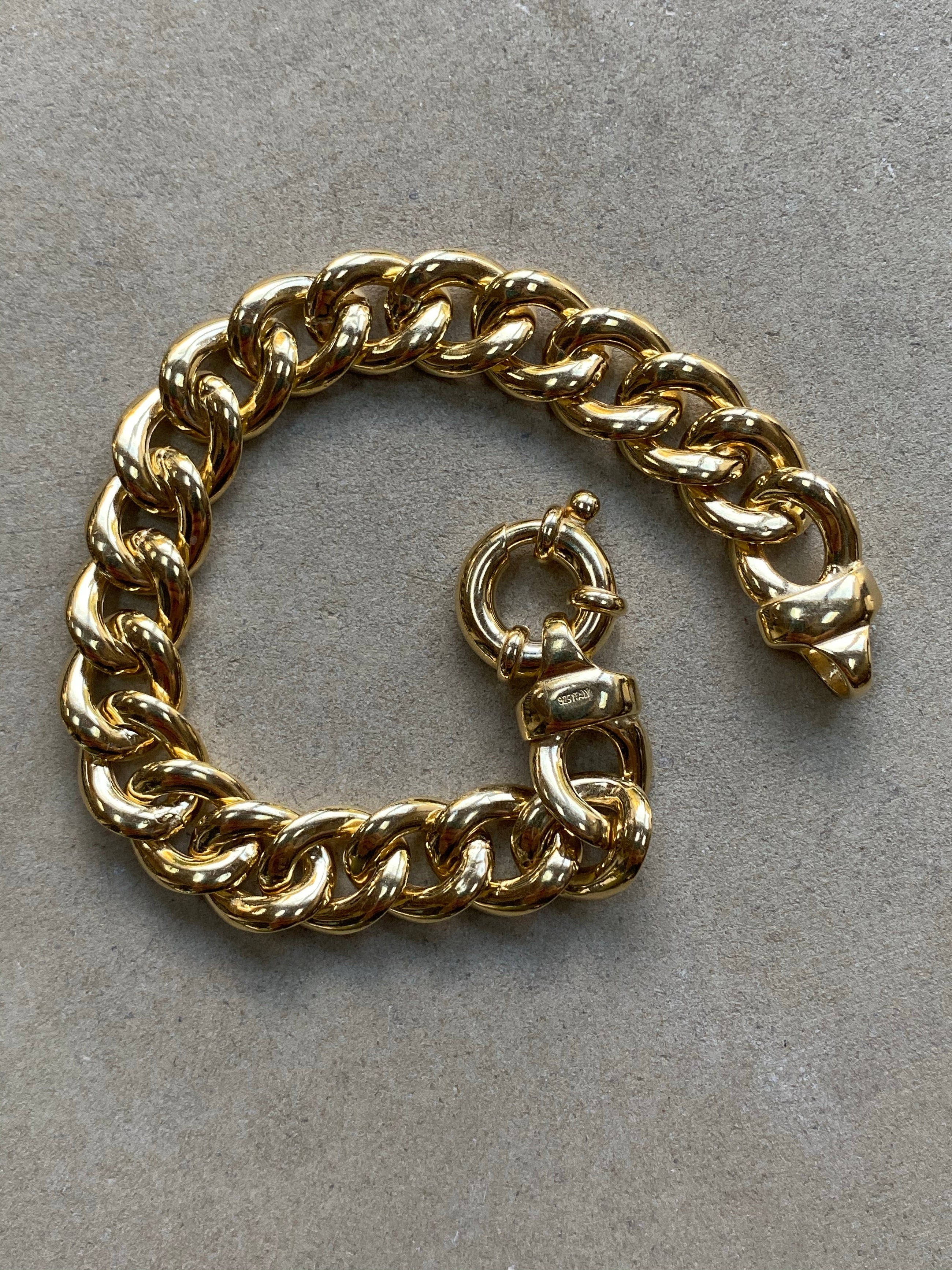 Gold Chain Bracelet ~ Curb