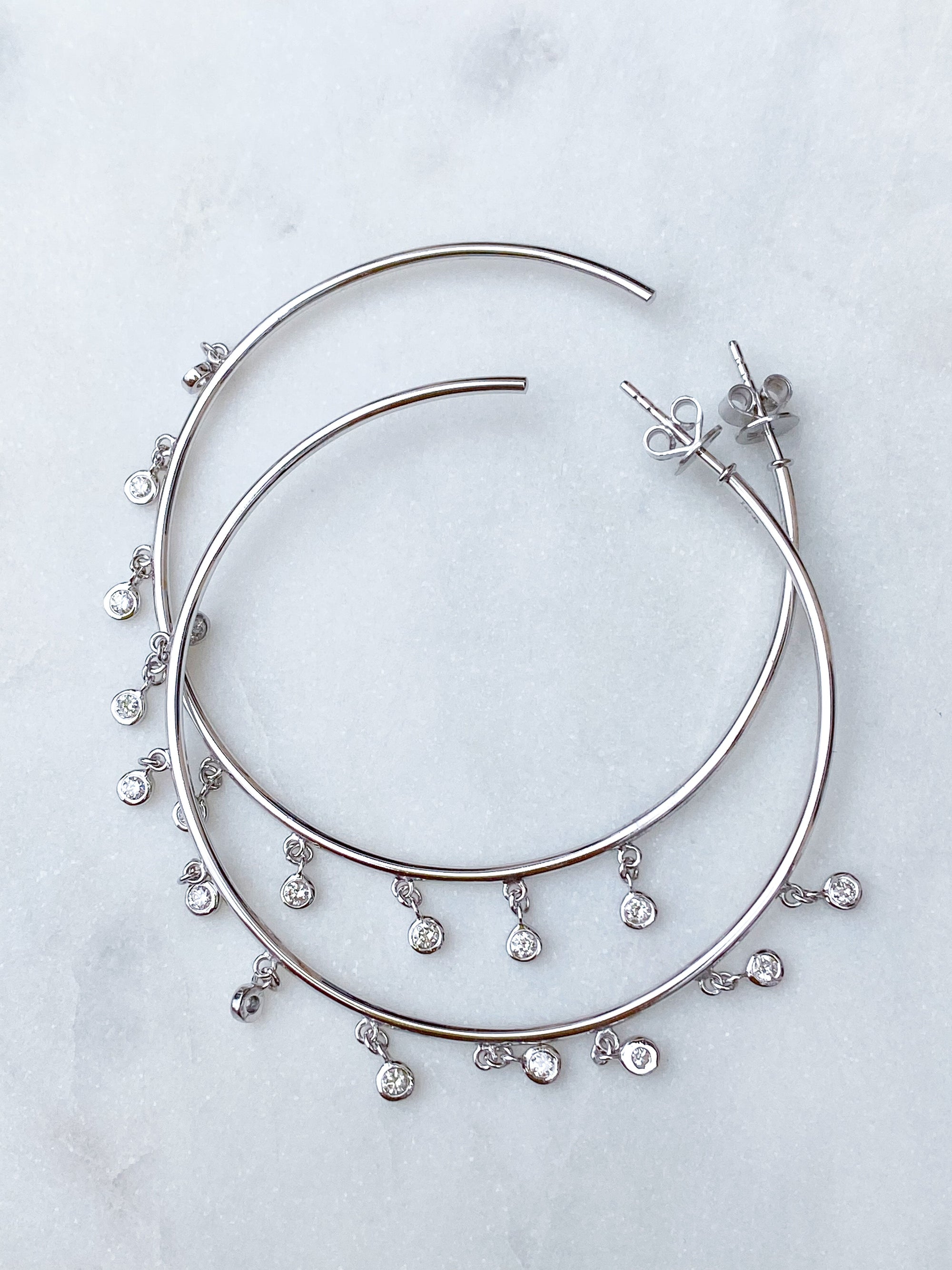 Diamond Shaker Hoop Earrings