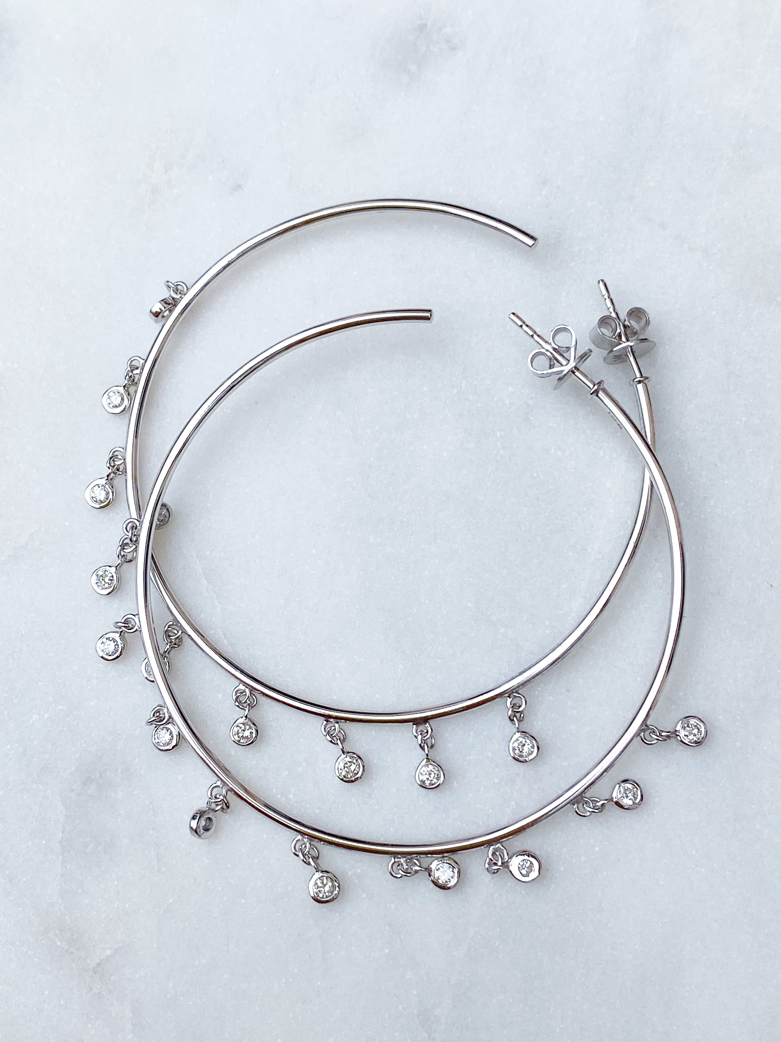 Diamond Shaker Hoop Earrings