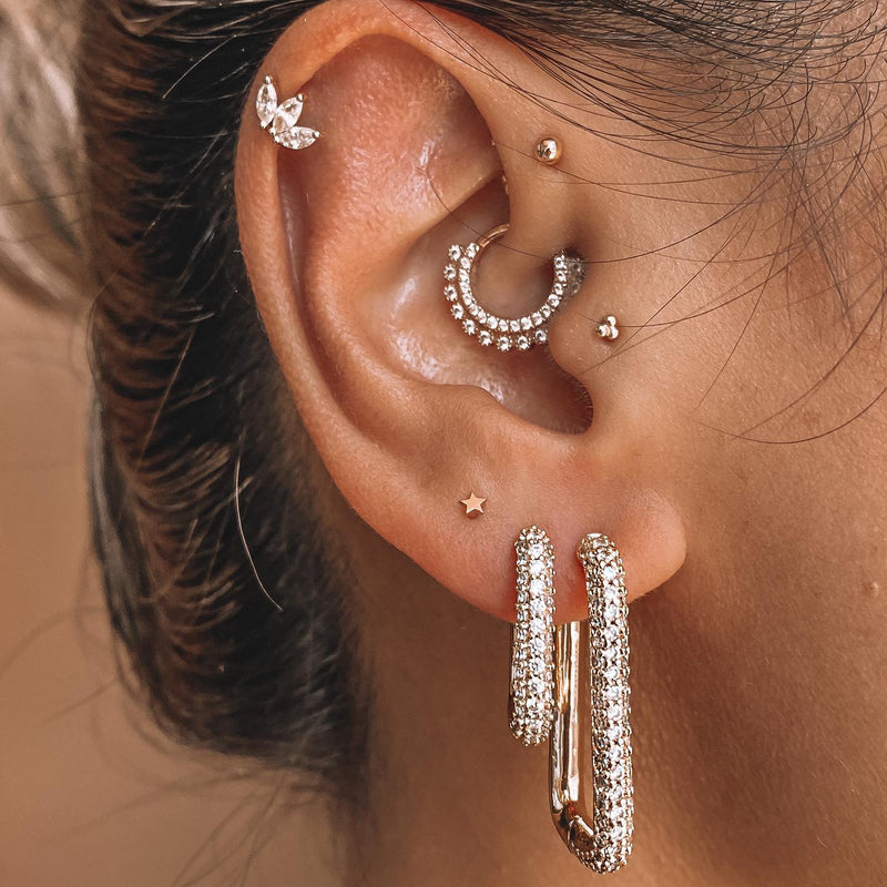 Crystal Rectangle Hoops