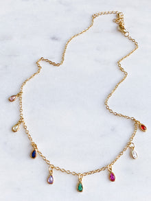 Crystal Rainbow Drop Necklace