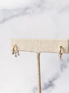 Trio Floating Diamond Huggies ~ Brilliant Cut