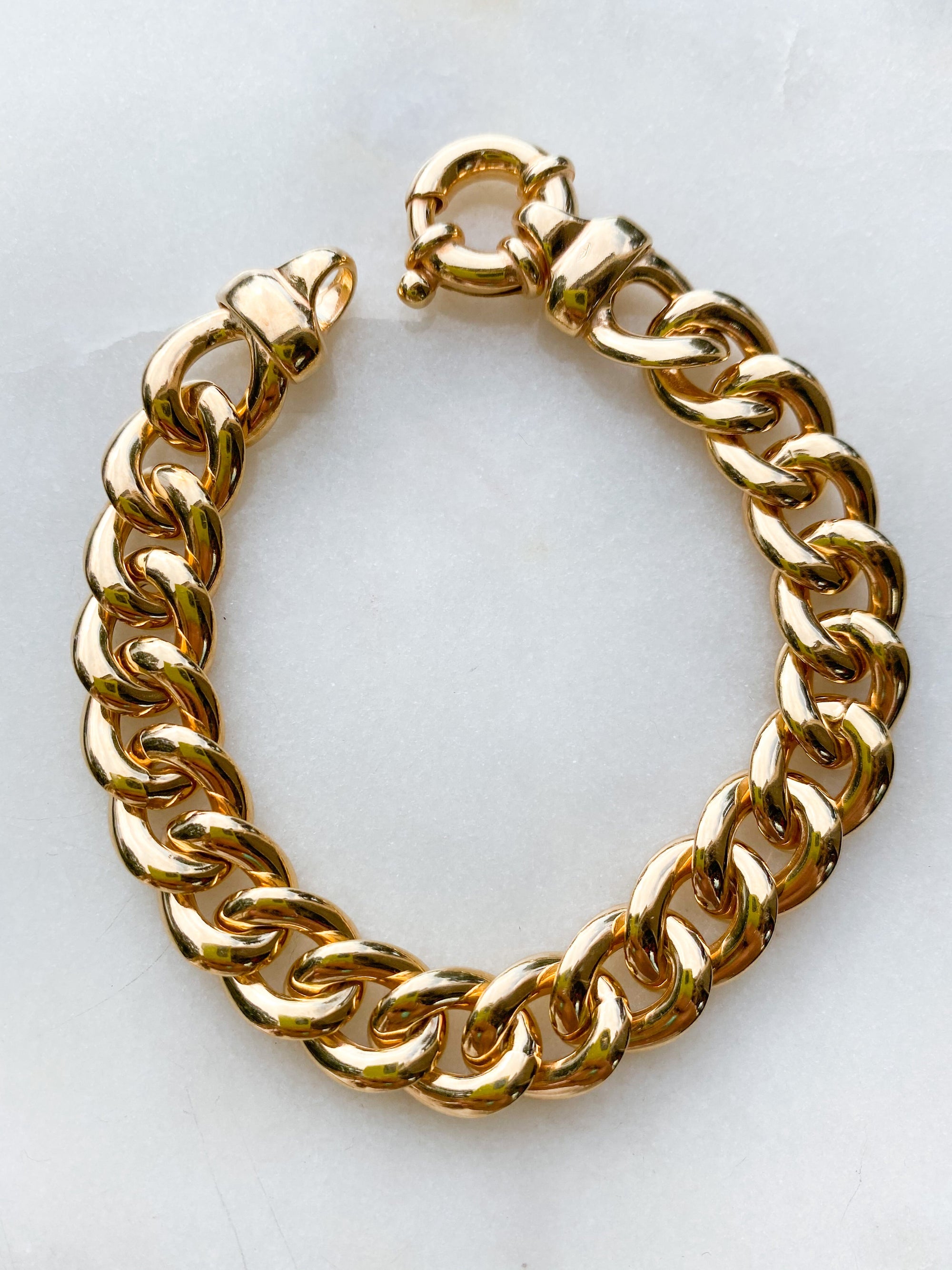 Gold Chain Bracelet ~ Curb
