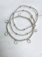 Silver Clear Quartz Drop Bracelet