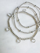 Silver Clear Quartz Drop Bracelet