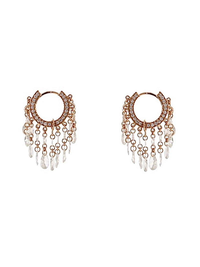Rose Cut Diamond Shaker Earrings