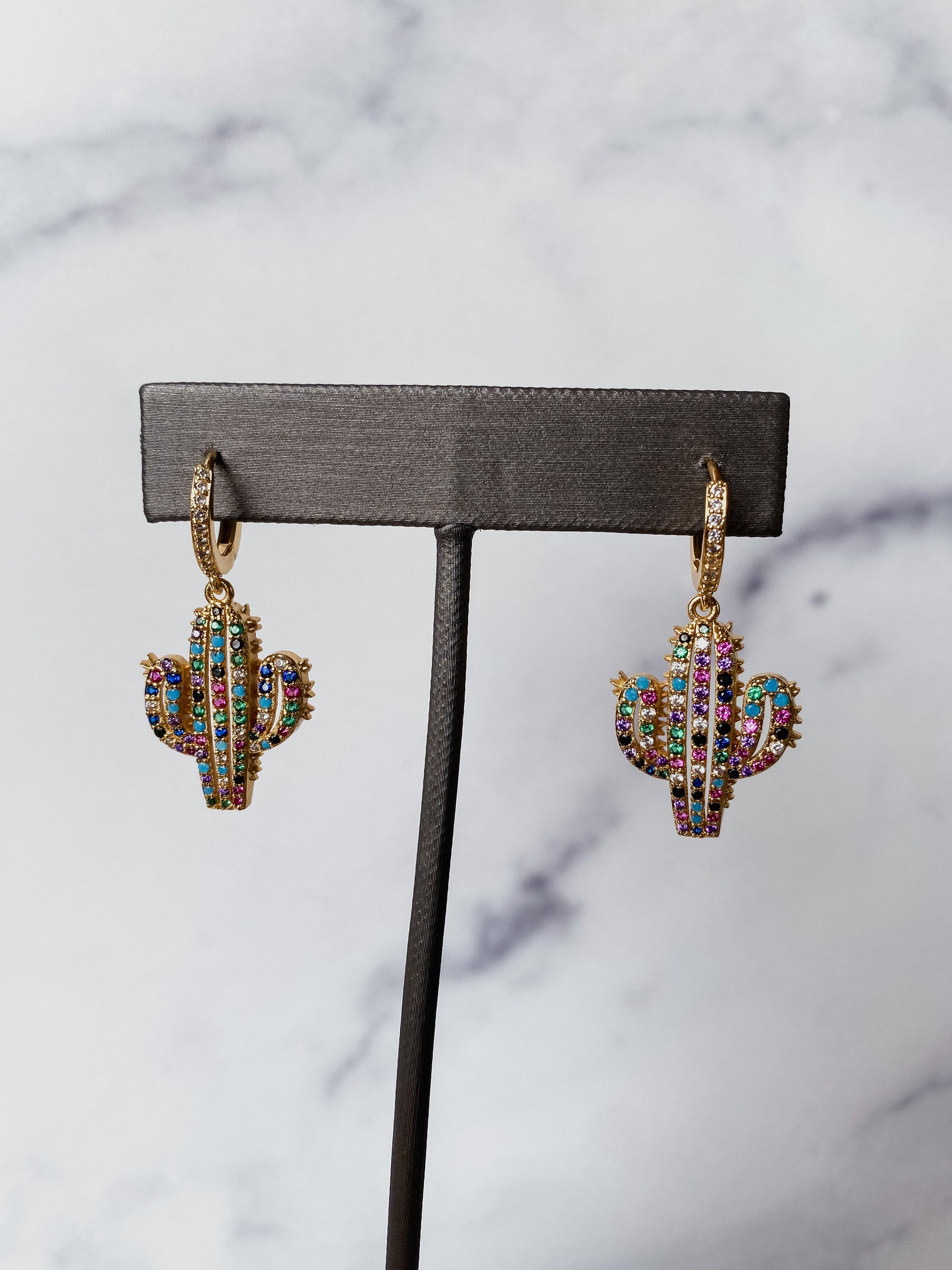 Rainbow Cactus Earrings