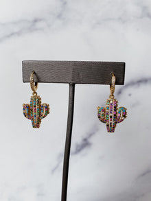 Rainbow Cactus Earrings