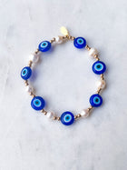 Pearl Glass Eye Bracelet