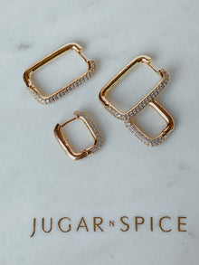 Crystal Rectangle Hoops